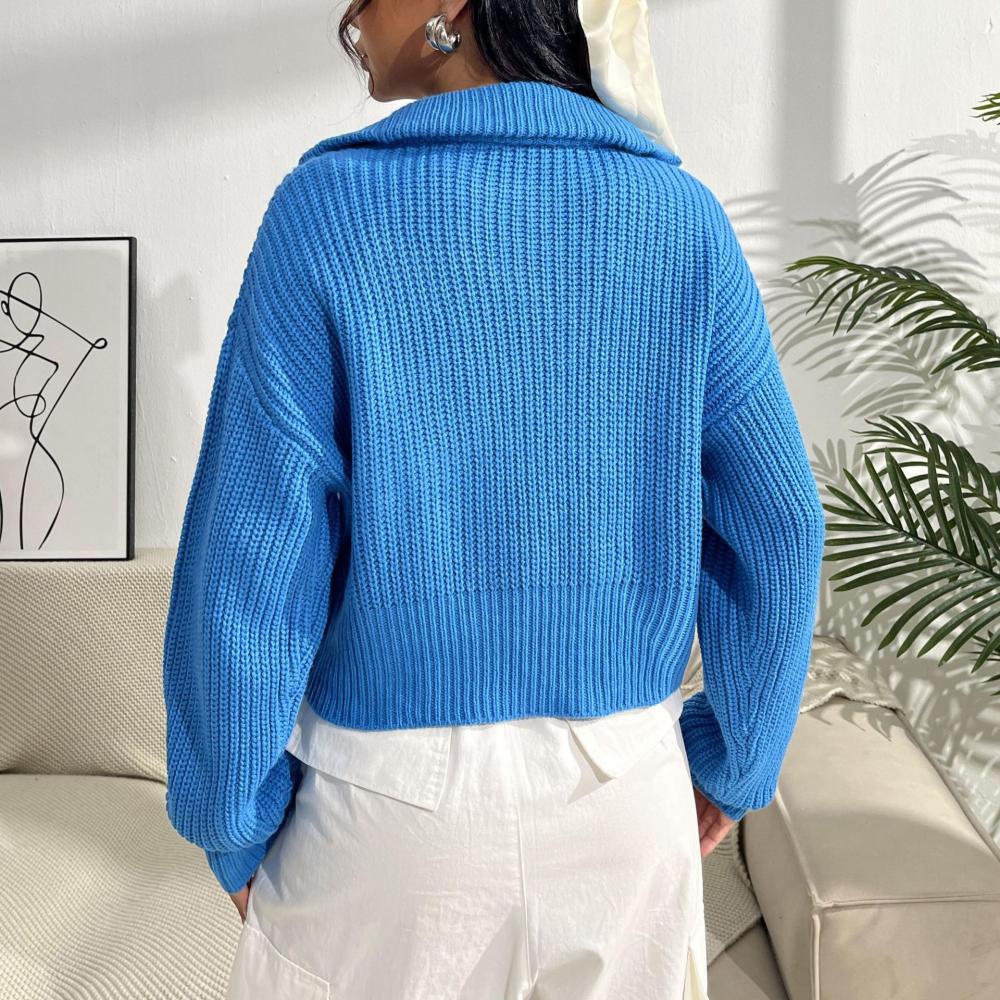 Damen  Homewear | Grober Strickpullover Mit Weitem Kragen Bekleidung Damen