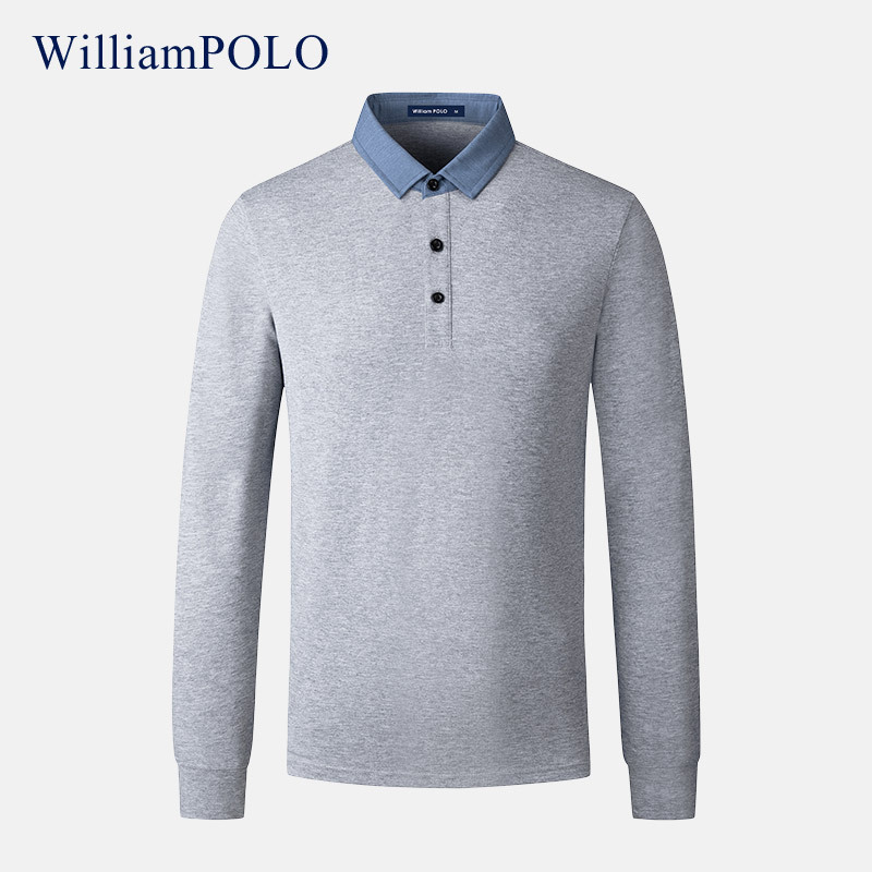 Herren  Shirts & Polos | Poloshirt Mit Gewebtem Kragen, Langarm Bekleidung Herren