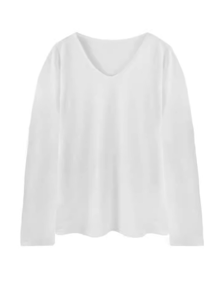 Damen  Shirts & Tops | Langarmshirt Mit V-Ausschnitt Aus Bio-Baumwolle Bekleidung Damen